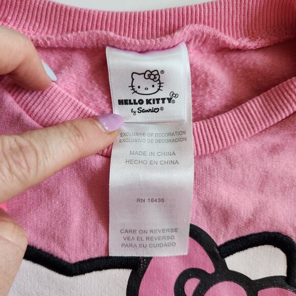 Hello Kitty by Sanrio Girls Pink Strawberry Sweatshirt Size 5 - Picture 7 of 8